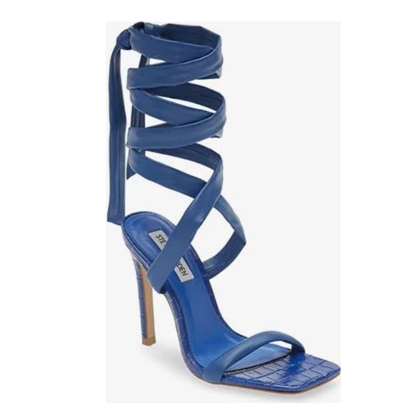 NEW Steve Madden Women's Utilize Heeled Sandal Blue - Picture 1 of 11